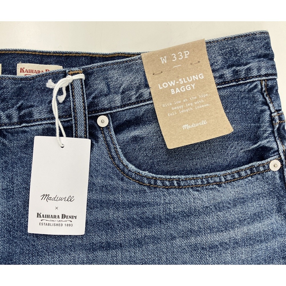 Madewell x Kaihara Denim Low Slung Baggy Jeans W 33P NWT NS821 Wide Leg - Picture 2 of 9